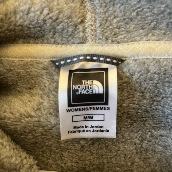 The North Face Button‑Front Fleece Pullover Hoodie Heather Gray, Sz M EUC - Picture 7 of 8
